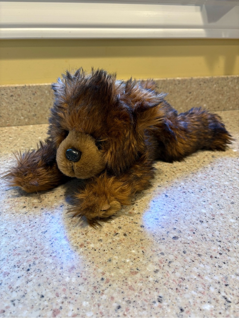 Bearington “Snuggly Ben” Plush Grizzly Bear, 14” Laying Down